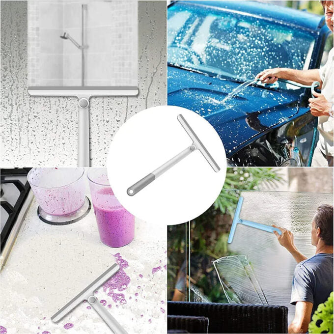 Limpiavidrios de doble cara escurridor de ventanas ajustable de mango largo
