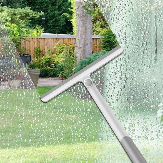 Limpiavidrios de doble cara escurridor de ventanas ajustable de mango largo