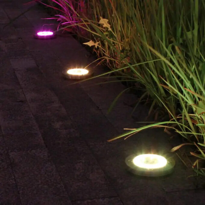 Luces led para suelo set de 4 piezas impermeables