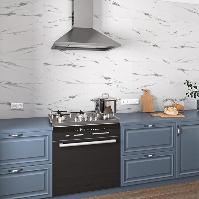 Azulejo adhesivo 60 x 30 blanco marmolizado pegatina decorativa