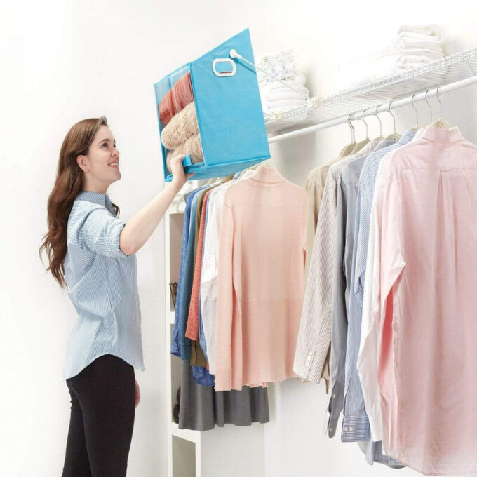 Organizador de ropa plegable cesta multifuncional ajustable almacenador