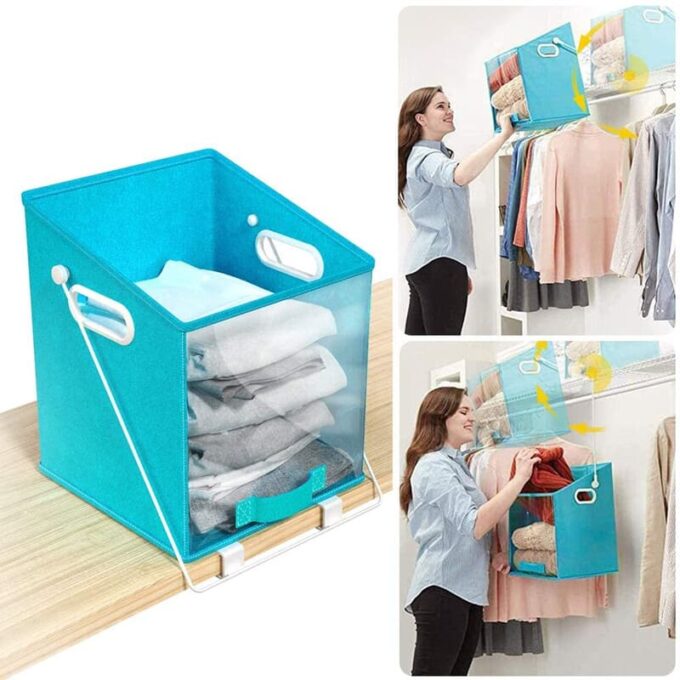 Organizador de ropa plegable cesta multifuncional ajustable almacenador