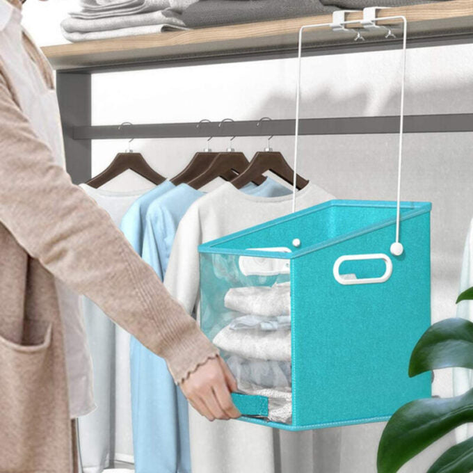 Organizador de ropa plegable cesta multifuncional ajustable almacenador