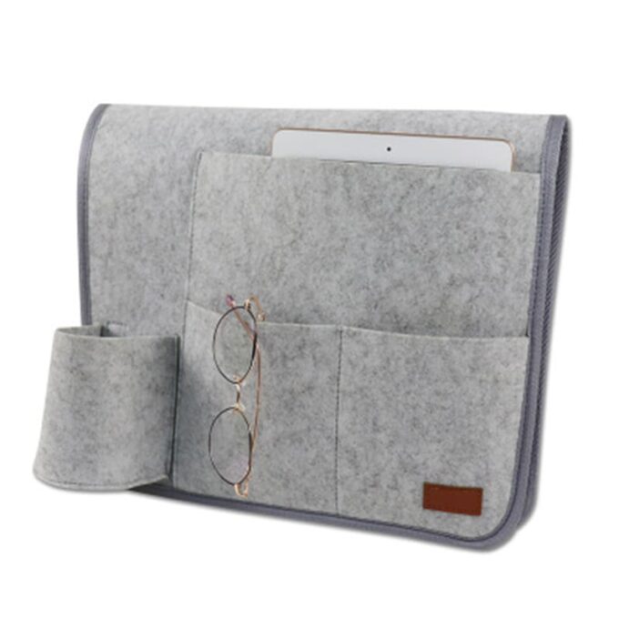 (1)Organizador de accesorios para cama, silla, bolsa almacenamiento
