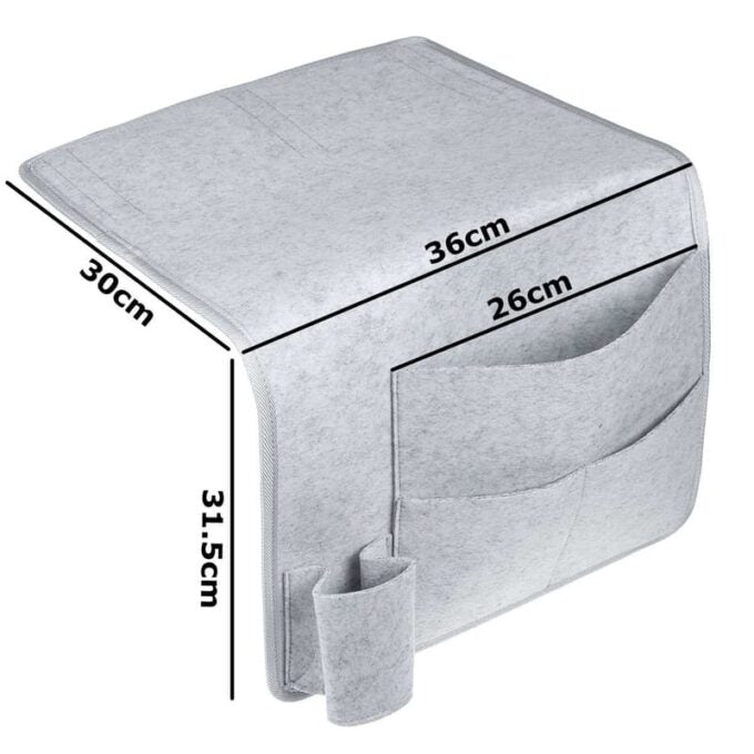 (1)Organizador de accesorios para cama, silla, bolsa almacenamiento