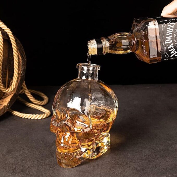 Whiskera de calavera decantador licorera craneo + 4 vasos FK23B-65