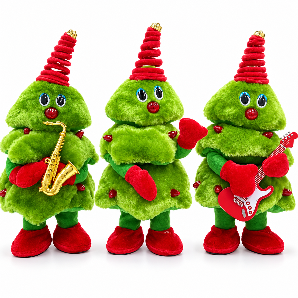 Árbol Navideño de Peluche Musical 🎄 Muñeco Decorativo con Movimiento y Sonido