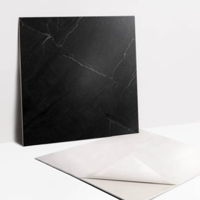 Azulejo adhesivo 30 x 30 negro satinado pegatina decorativa