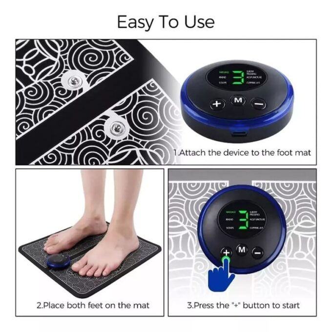 Tapete masajeador de pies electroestimulador
