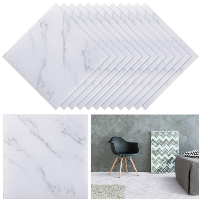 Azulejo adhesivo 30 x 30 blanco marmolizado pegatina decorativa