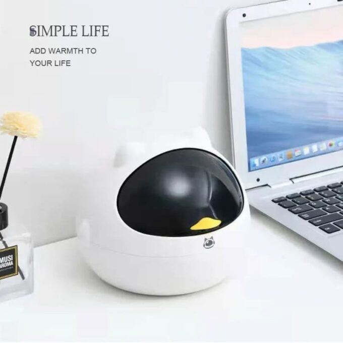 Mini basurera de escritorio con tapa decorativo cubo de almacenamiento
