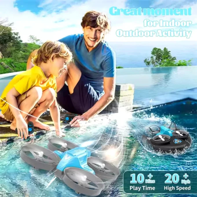 Drone Aéreo Acuático Terrestre 3 En 1 Con Control Remoto H10