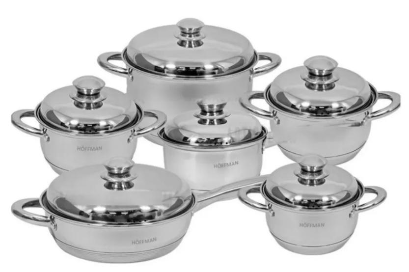 Promoción Batería Ollas Acero Quirúrgico 10 / 18 Hoffman Germany 12 Piezas - zaffary store