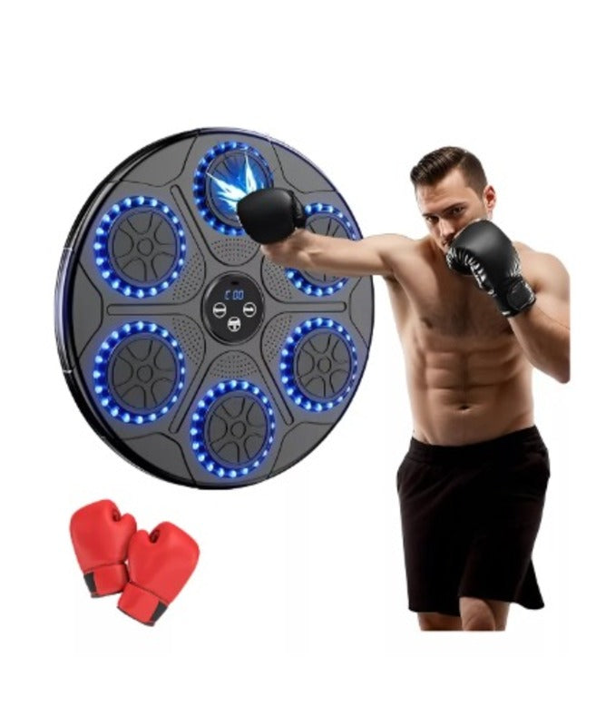 Tablero de boxeo con guantes