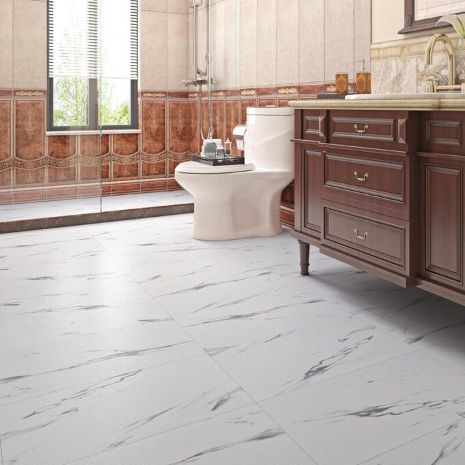 Azulejo adhesivo 60 x 30 blanco marmolizado pegatina decorativa
