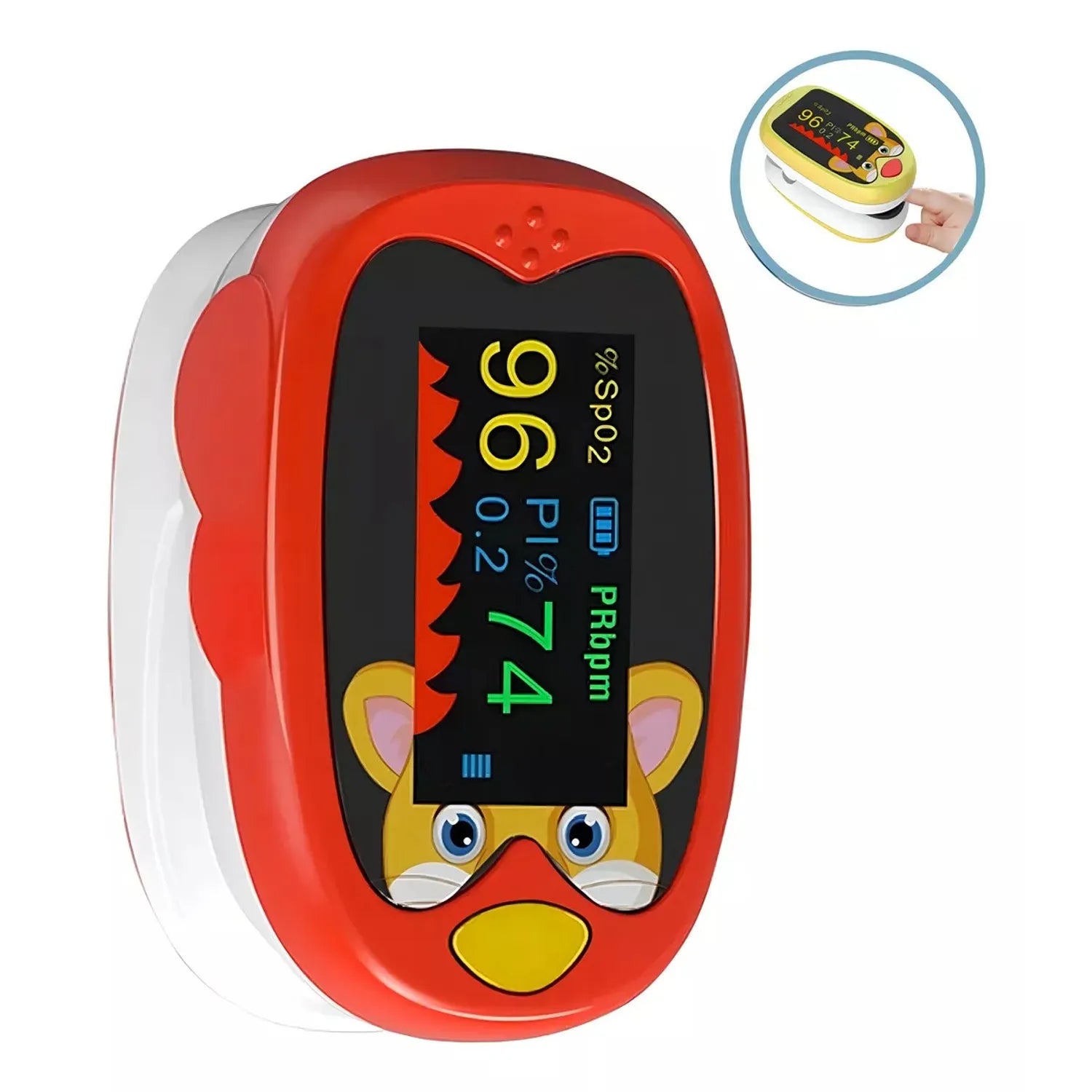 Oxímetro De pulso para Dedo De bebé, pulsioxímetro pediátrico SpO2 PR OLED recargable para niños