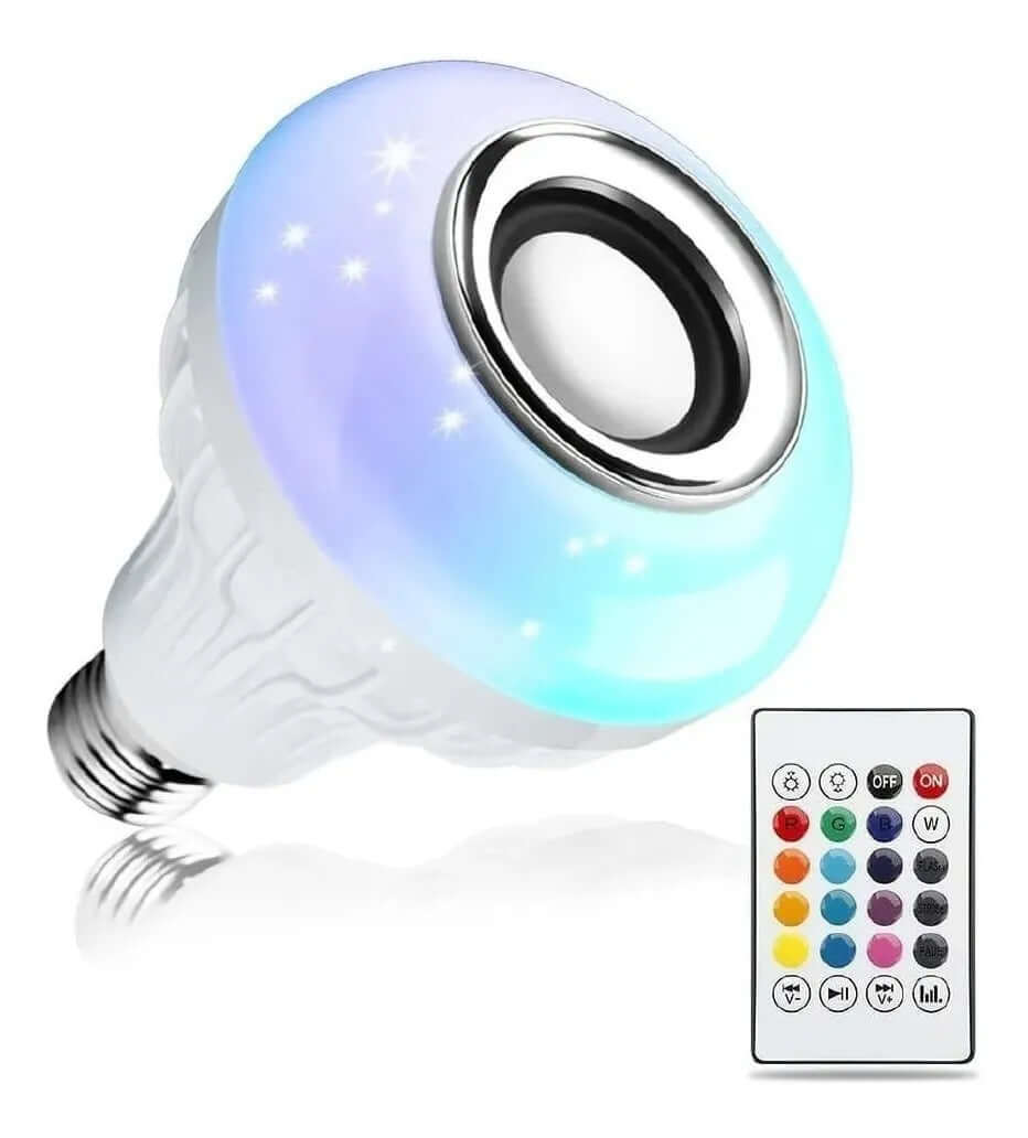Bombillo Parlante Blutooth Led Multicolor + Control Remoto