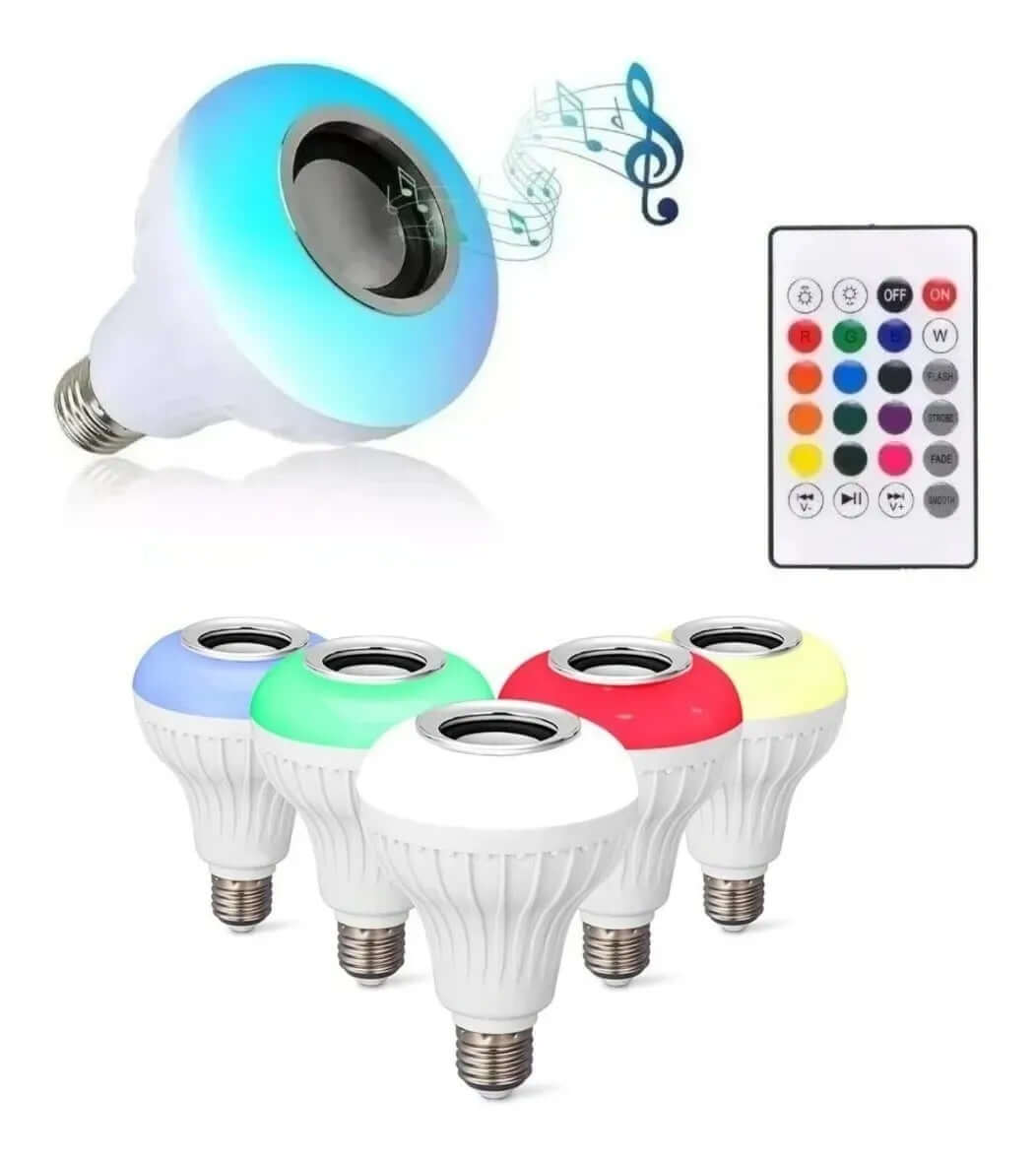 Bombillo Parlante Blutooth Led Multicolor + Control Remoto