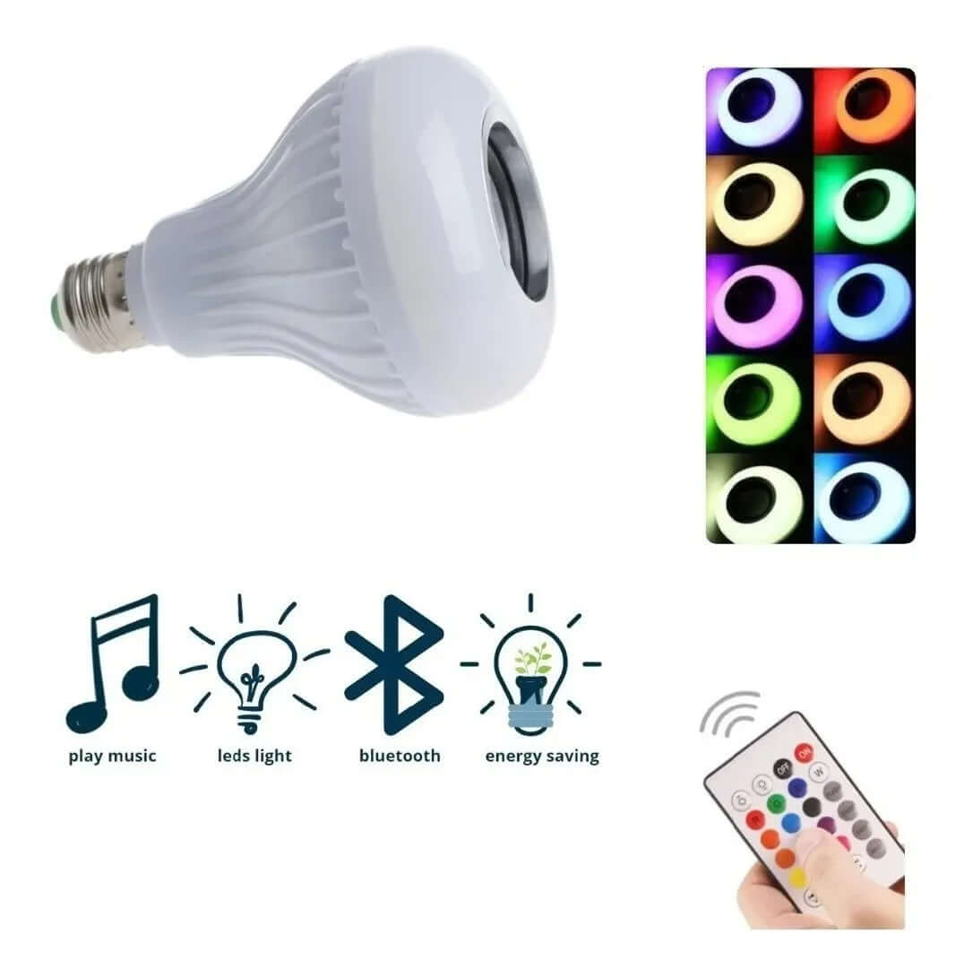 Bombillo Parlante Blutooth Led Multicolor + Control Remoto
