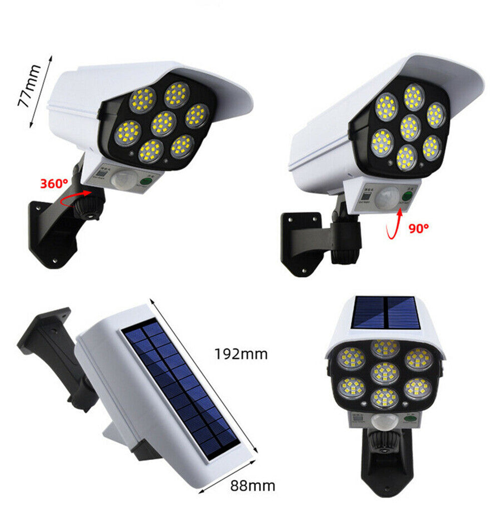 Lámpara Led Panel Solar Y Sensor De Movimiento Tipo Cámara