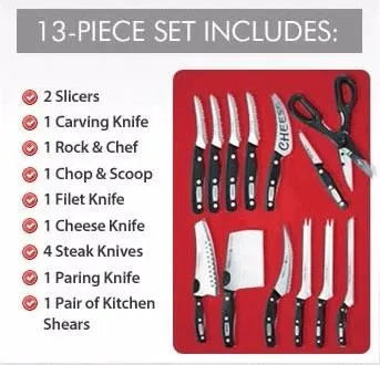 Set Cuchillos Profesionales Miracle Blade De La Tv 13 Piezas