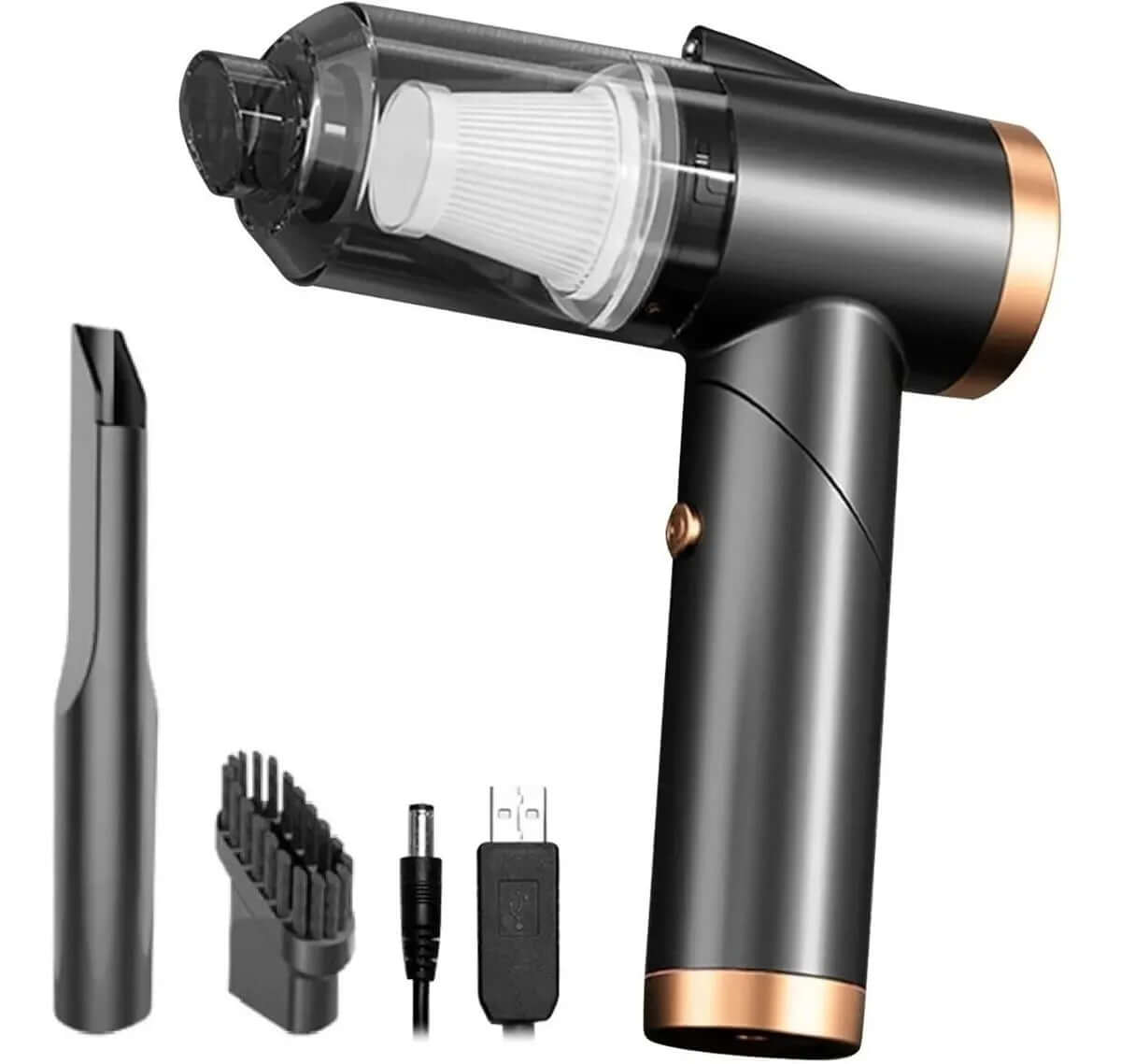 (1)Aspiradora portátil de mano para coche, aspirador inalámbrico de doble propósito, succión fuerte, Mini