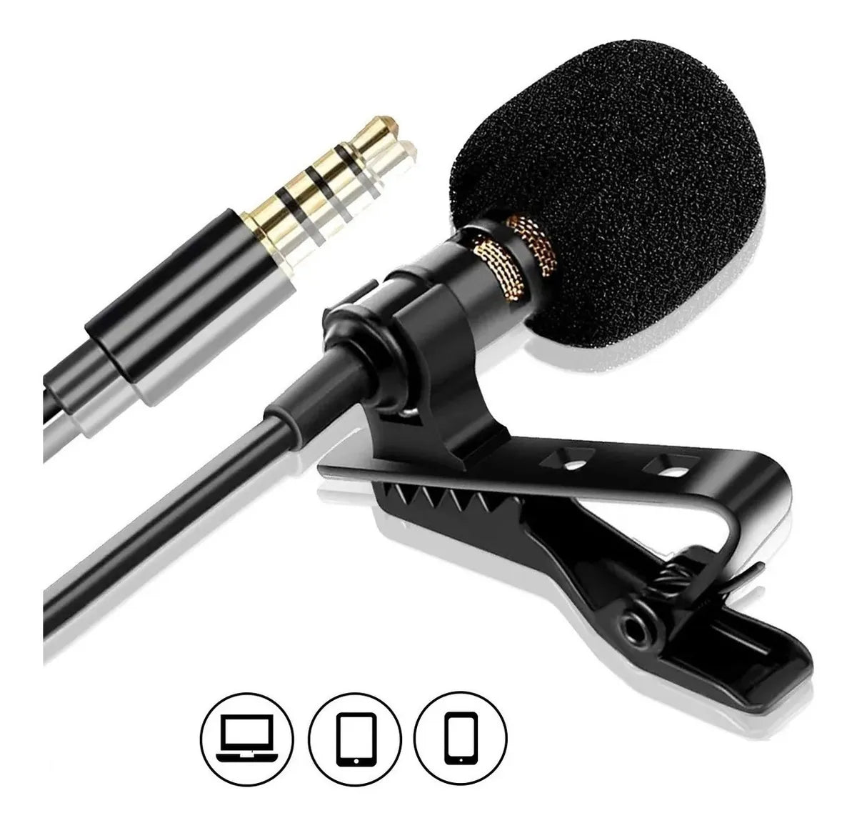 Micrófono De Solapa Para Celular + Adaptador Para Pc 3.5 Mm.