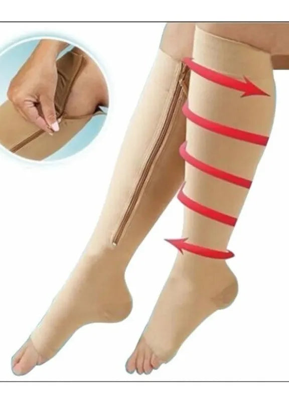 Media Compresion Anti Varices Circulacion Cremallera
