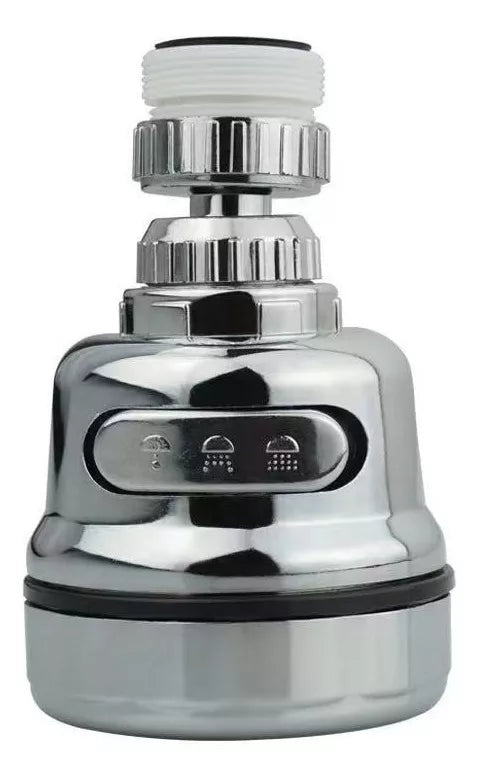 Grifo Ahorrador Purificador Agua 3 Modos Gira 360° Cromado
