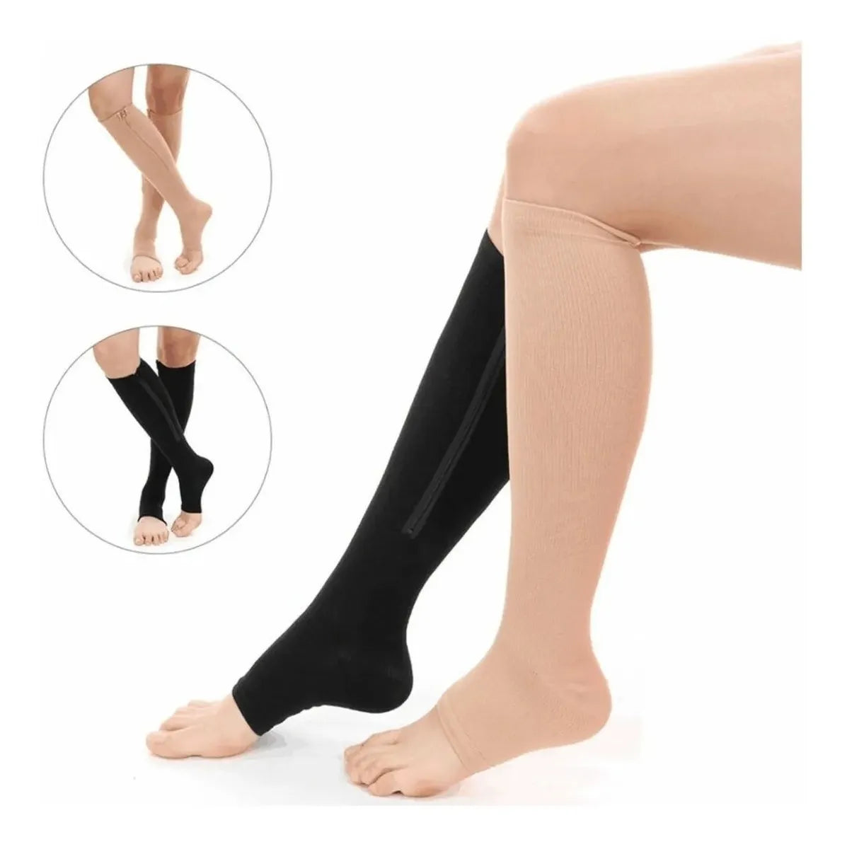 Media Compresion Anti Varices Circulacion Cremallera