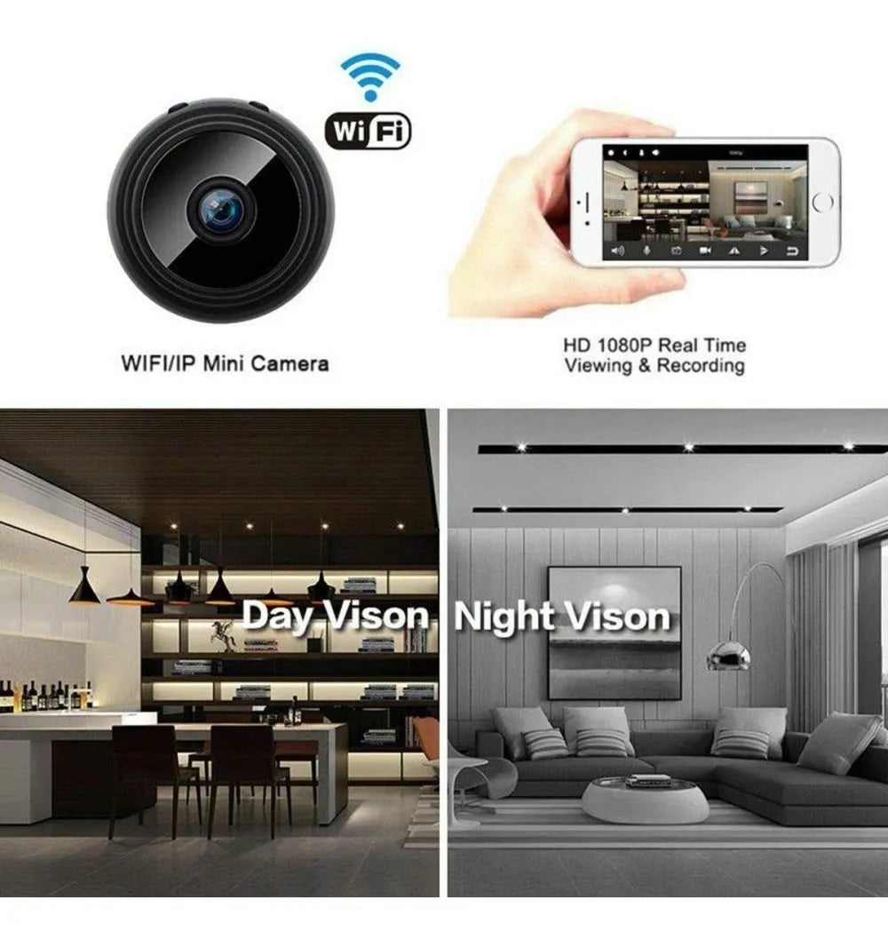 Cámara de seguridad Mini Cámara A9 con resolución de 2MP visión nocturna incluida negra