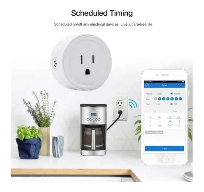 Enchufe Inteligente Toma Wifi Smart Echo Alexa Google Y Siri Color Blanco