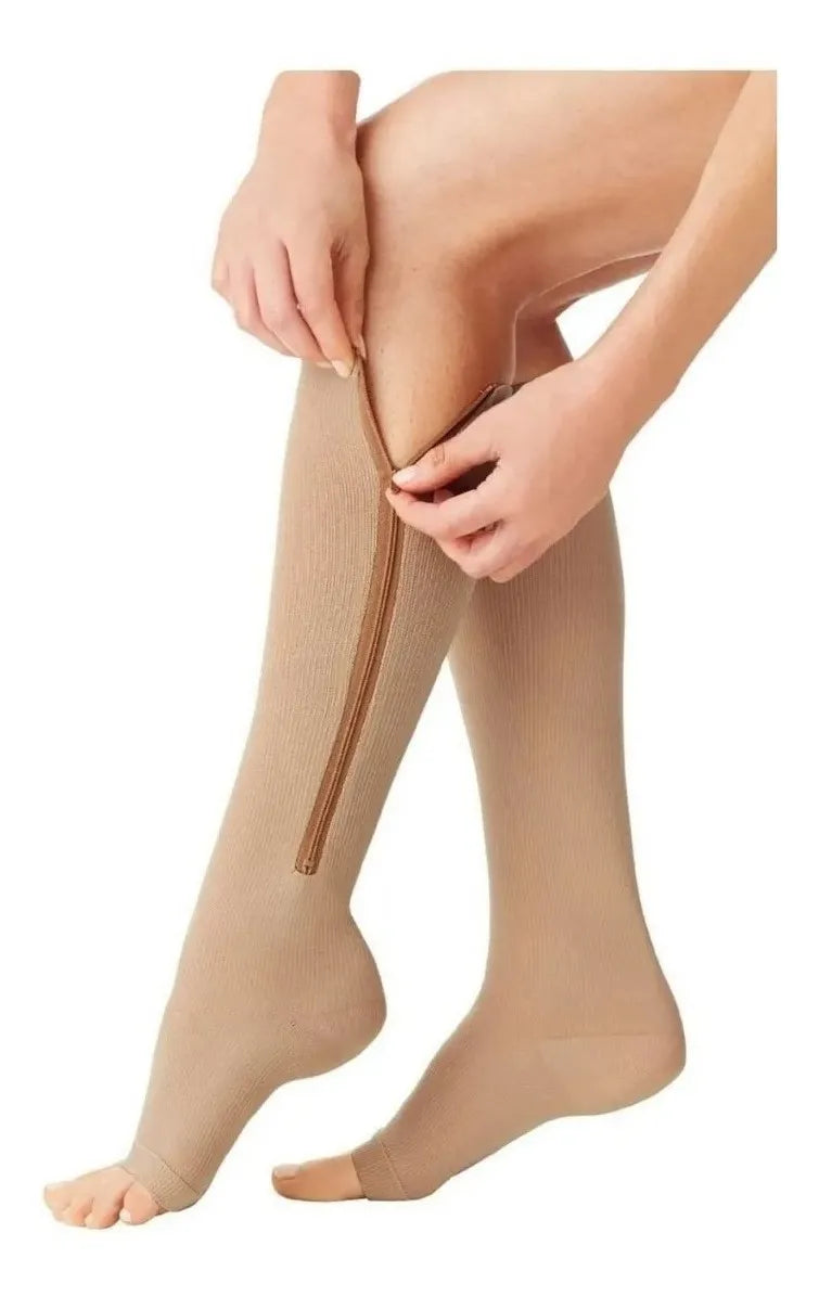 Media Compresion Anti Varices Circulacion Cremallera