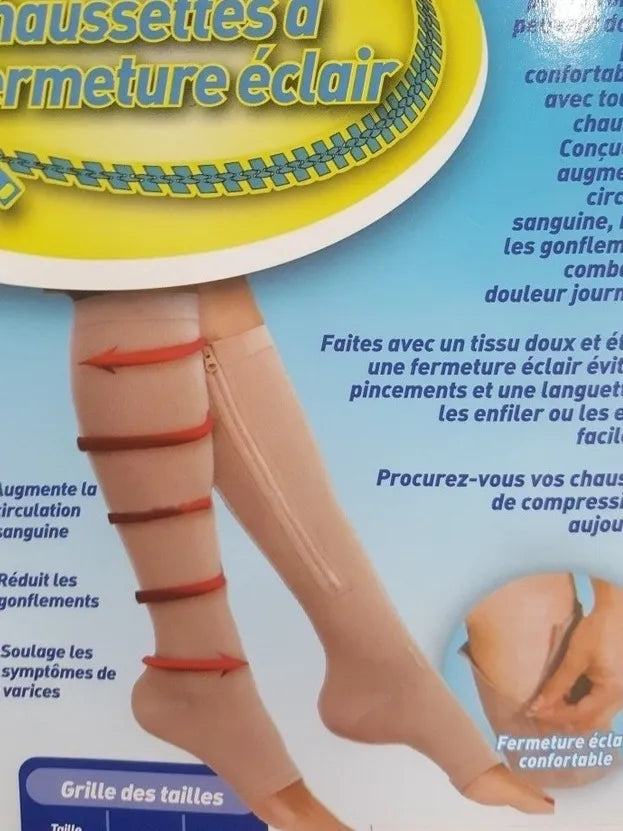 Media Compresion Anti Varices Circulacion Cremallera