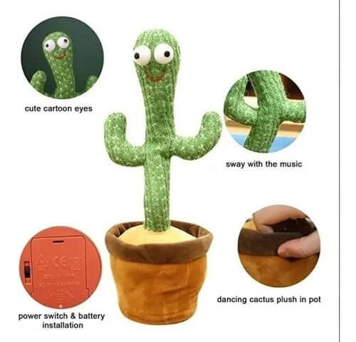 Cactus Bailarin Imita Voz, Musical, Bailarin Juguete Felpa