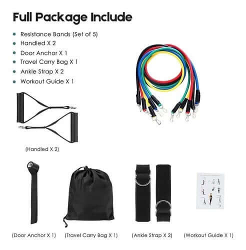Kit Bandas Elásticas Tubulares Set 11 Piezas Juego Anclaje