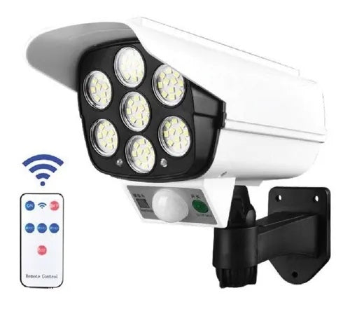 Lámpara Led Panel Solar Y Sensor De Movimiento Tipo Cámara