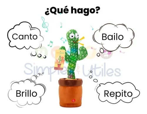 Cactus Bailarin Imita Voz, Musical, Bailarin Juguete Felpa