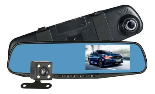 Espejo Retrovisor Con Dvr Y Cámara De Reversa Pantalla 4.3