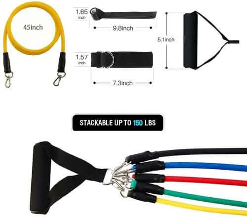 Kit Bandas Elásticas Tubulares Set 11 Piezas Juego Anclaje