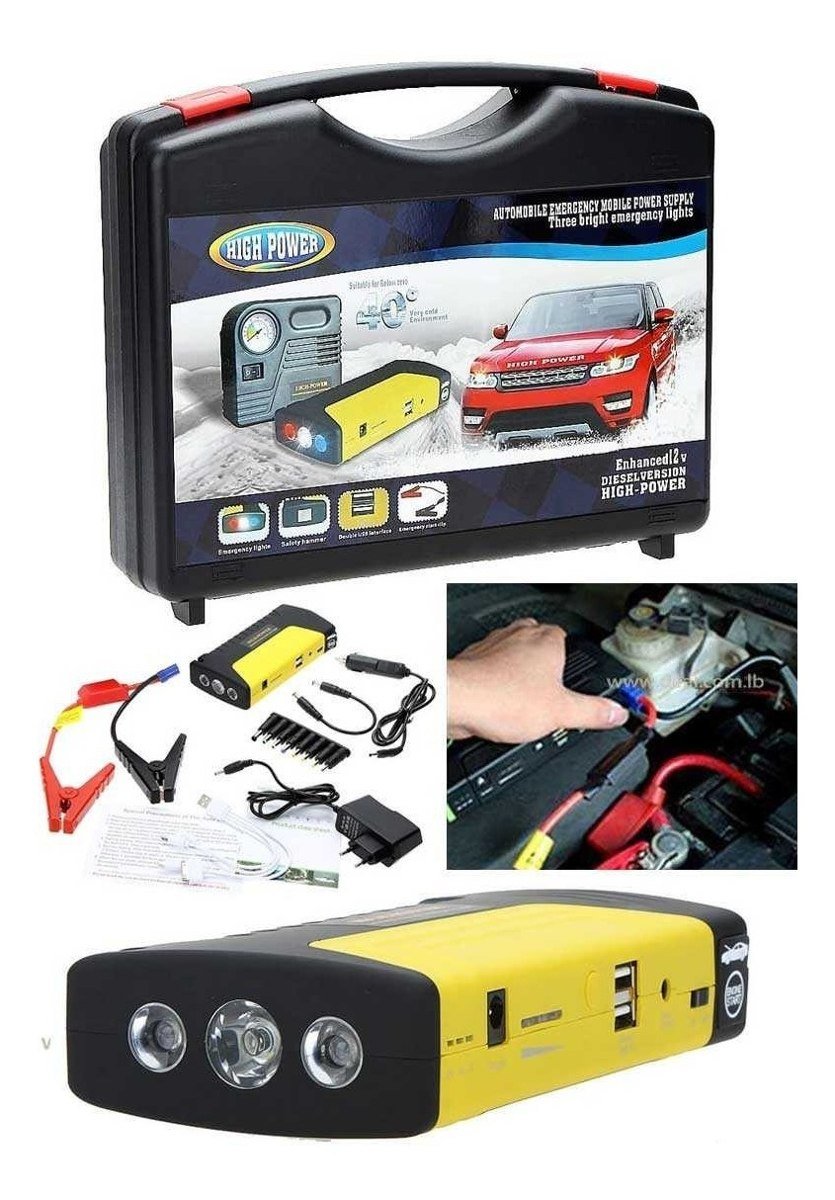 Arrancador de Batería + Compresor para Auto 🚗 Emergencias Todo en Uno