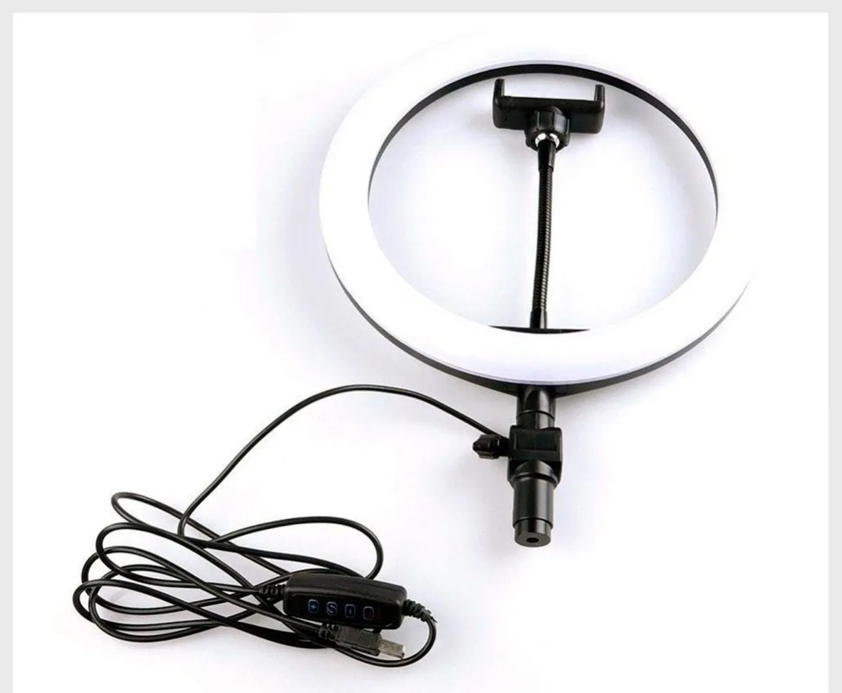 Trípode con aro de luz led, móvil no incluido, Selfie Ring Flash CELLULAR  LINE
