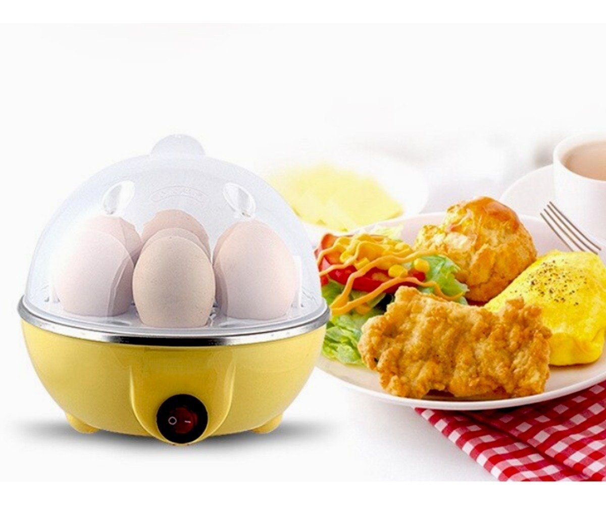 Hervidor de huevos con capacidad para 7 huevos, cocedor de huevos duros,  hervidor de huevos eléctric Abanopi Rosa/de una sola capa