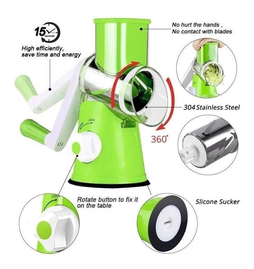 Rallador 3 En 1 CHEFZOCO - Acero Inoxidable Para Queso/verduras (33cm)
